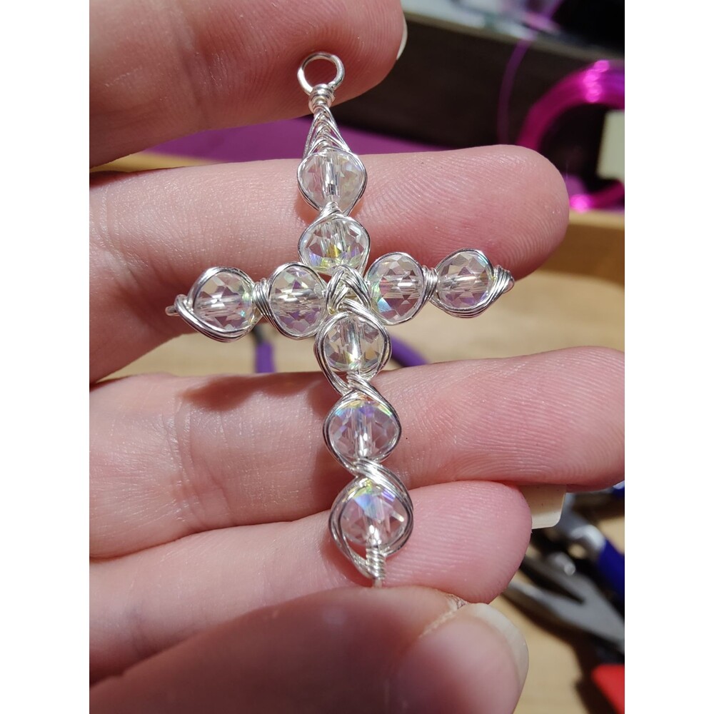 Aurora Borealis Crystal Cross